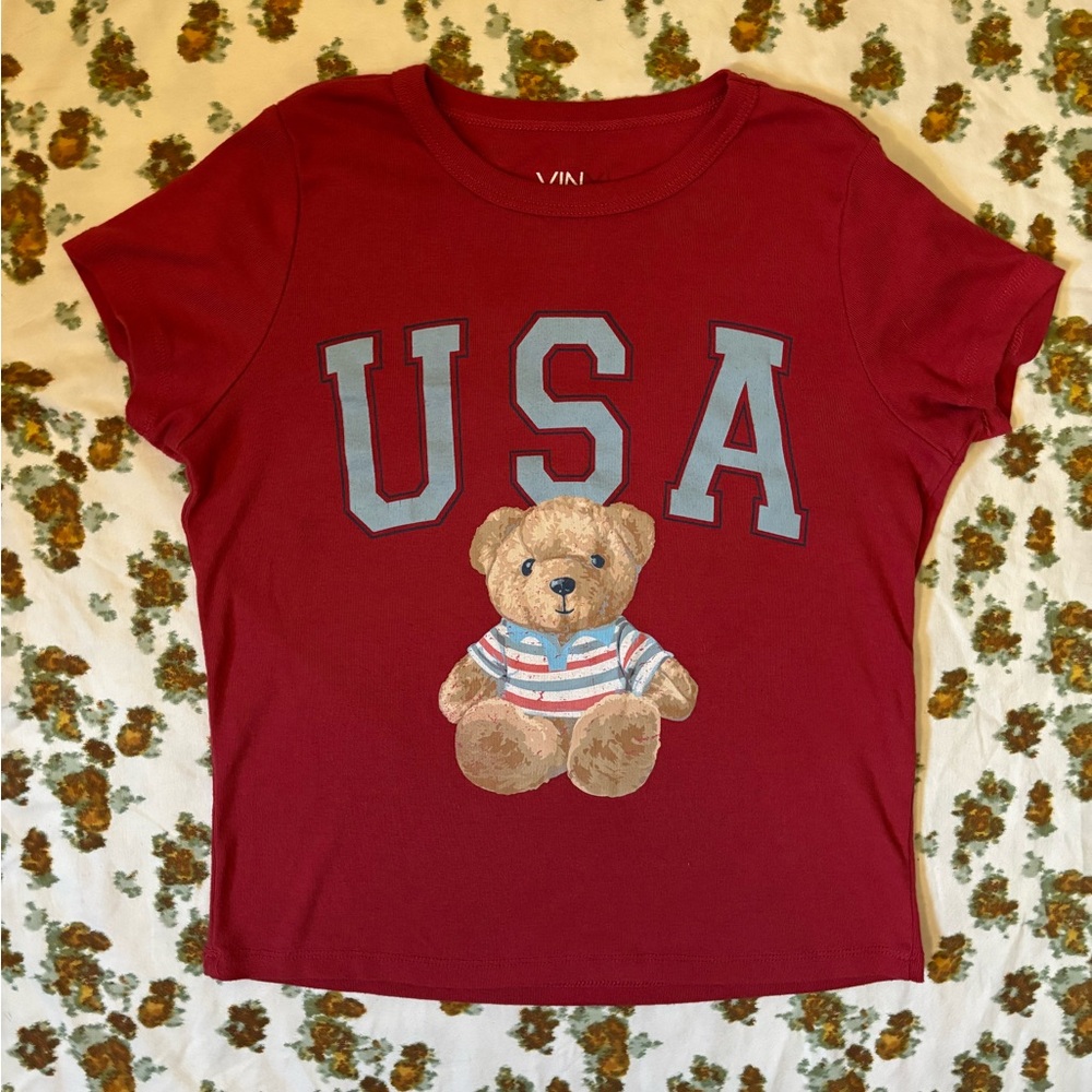 USA‎ Teddy Bear Tee Small